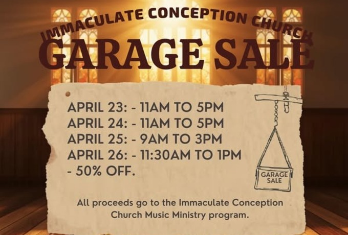 Cherokee Immaculate Conception Church Garage sale