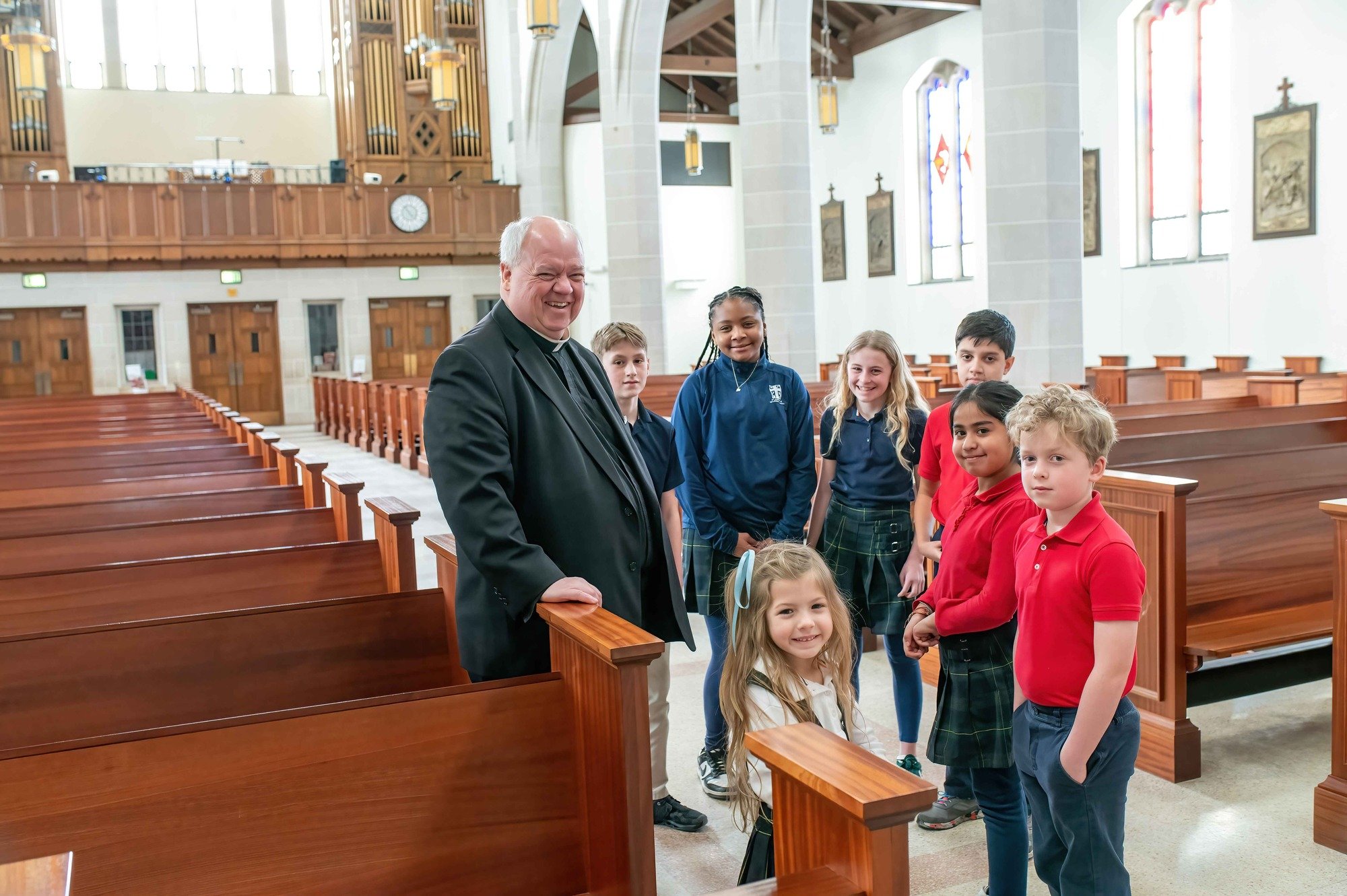Faith formation at St. Augustine Cathedral School includes weekly mass. 