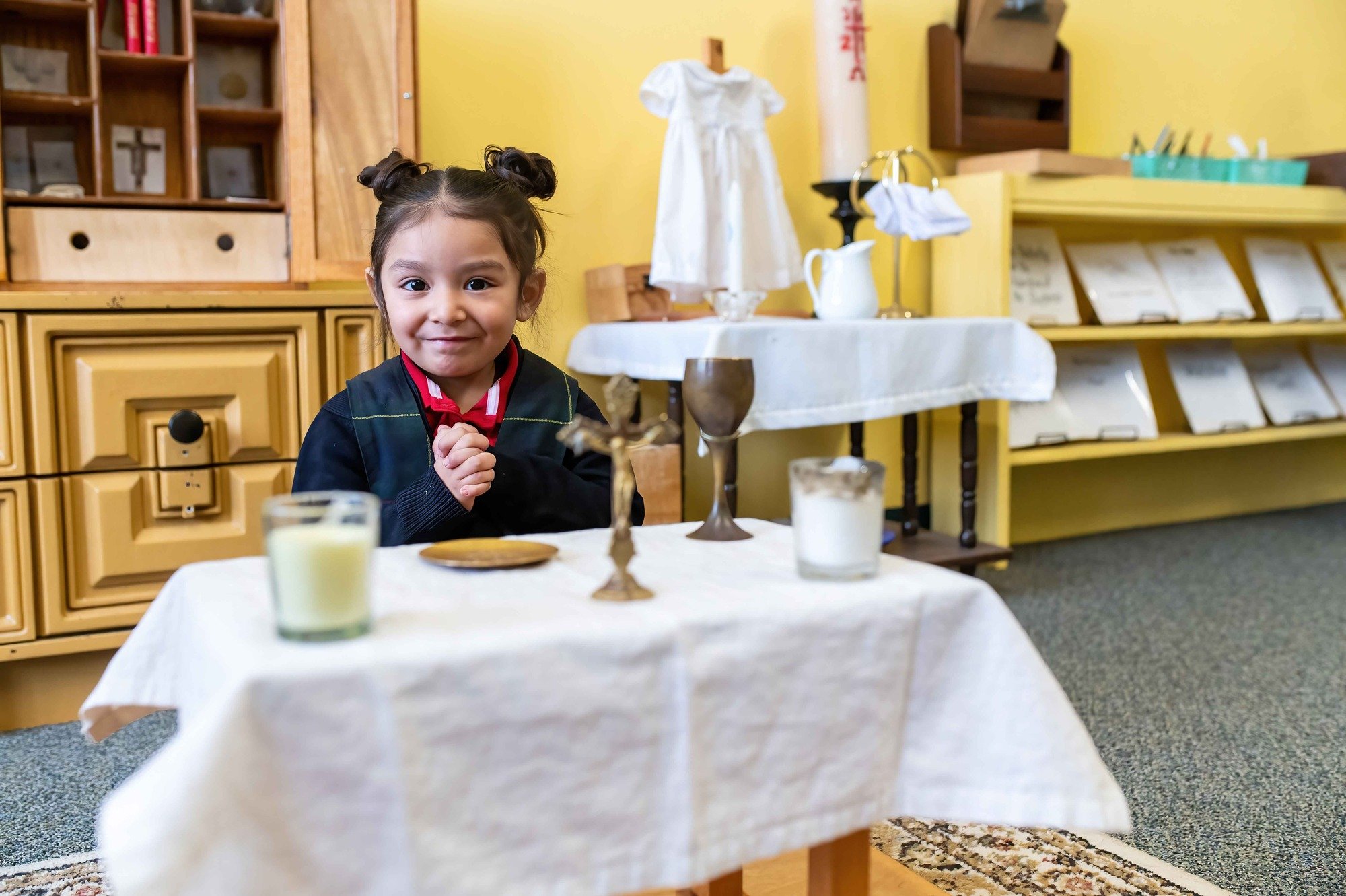 Preschoolers spend time learning about faith in our atrium