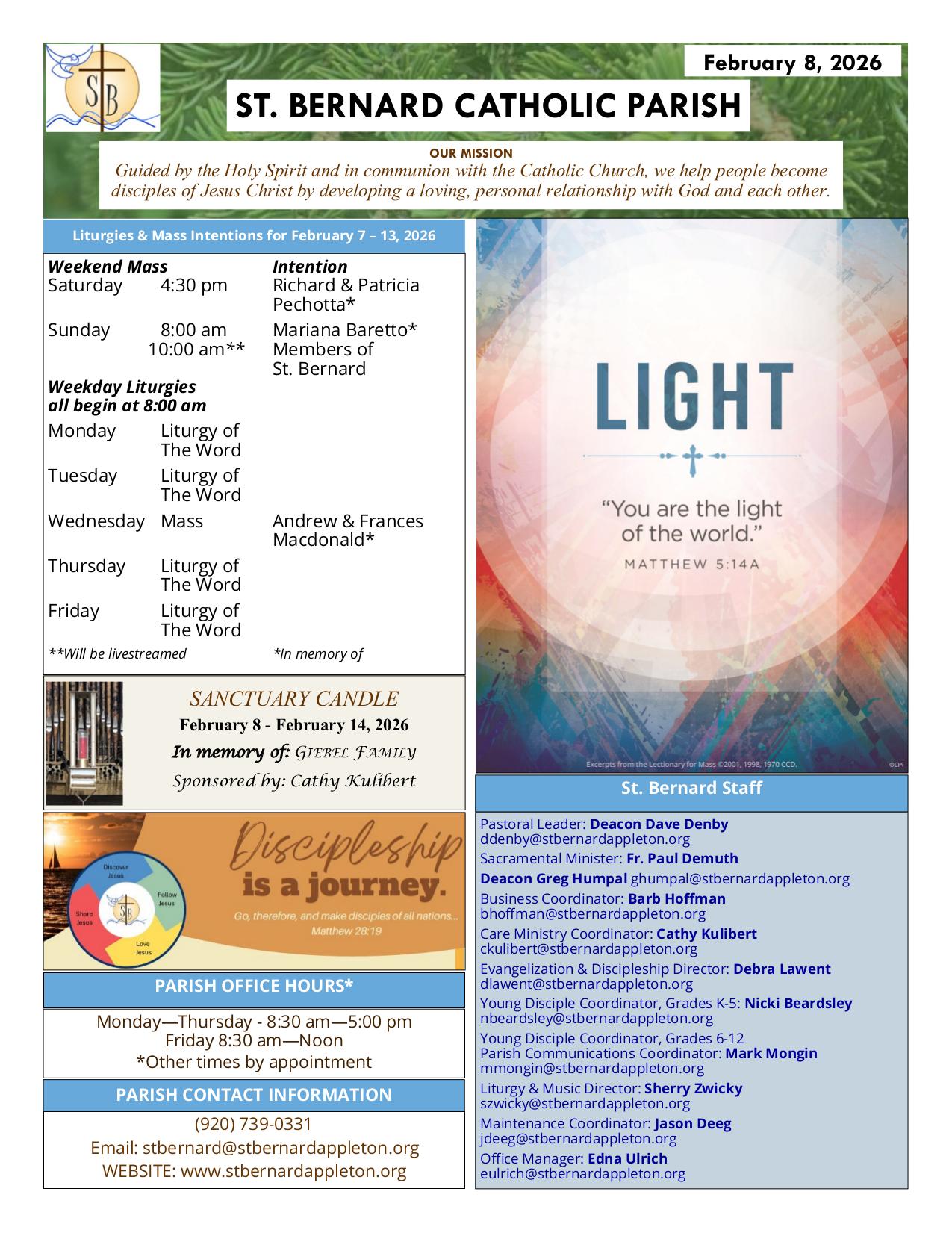 february 8, 2026 Bulletin