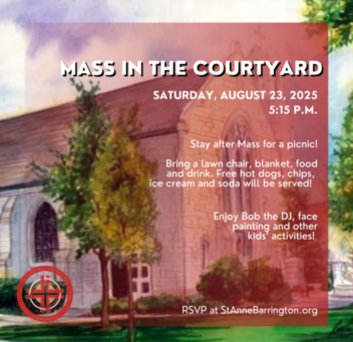 RSVP to Courtyard Mass and Picnic | Volunteers Needed