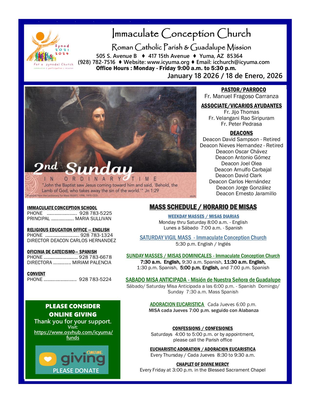 january 18, 2026 Bulletin