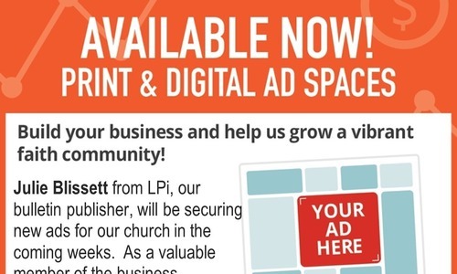 Support Our Parish Bulletin — Advertise Your Business!
