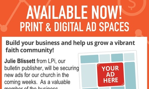 Support Our Parish Bulletin — Advertise Your Business!