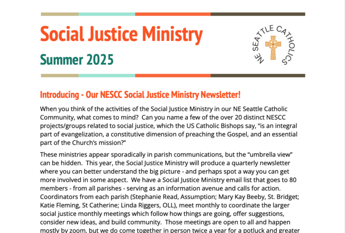 New!  NESCC Social Justice Ministry Newsletter
