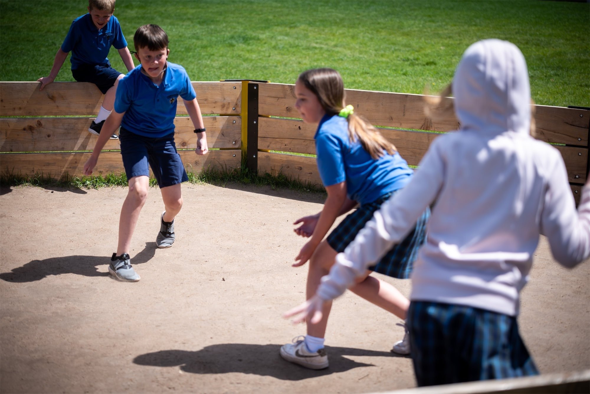 Kids playing on the playground