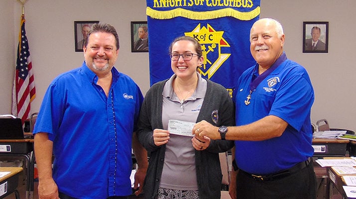Knights of Columbus 9623 help young lady study to be a nun