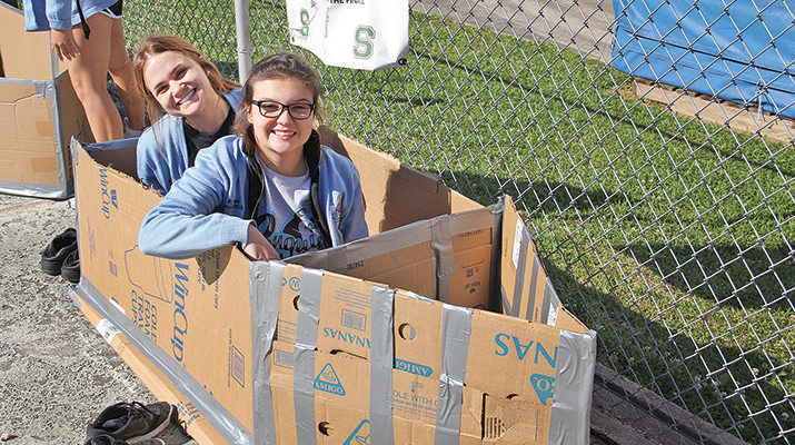 AOL students buoyed by buoyant cardboard boats