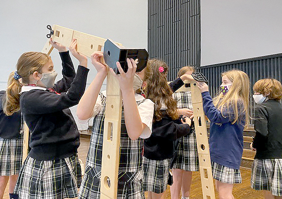 Academy of the Sacred Heart 4th graders engineer stable