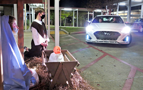 Motoring to Bethlehem: Our Lady of Lourdes drama club stages drive-thru Living Nativity