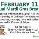 Mardi Gras Pancake Breakfast This Sunday!