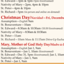Mary Mother of God Mass will be at Assumption Church in Richfield