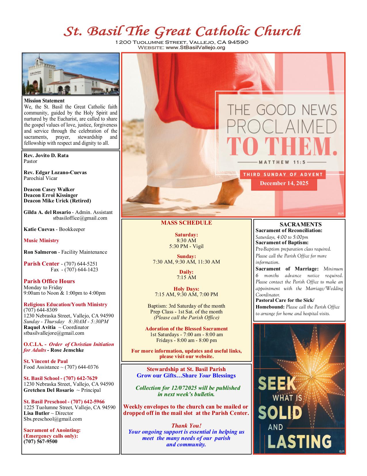 december 14, 2025 Bulletin