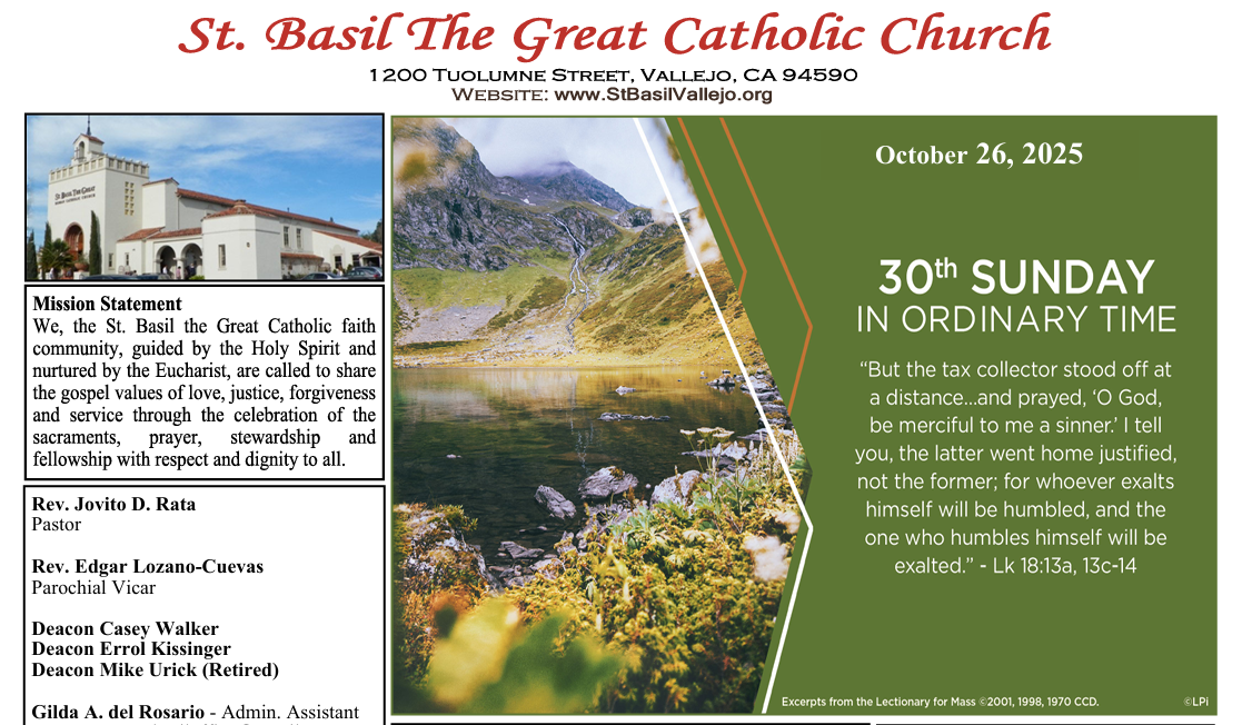 Image of St. Basil church bulletin 10-26-25