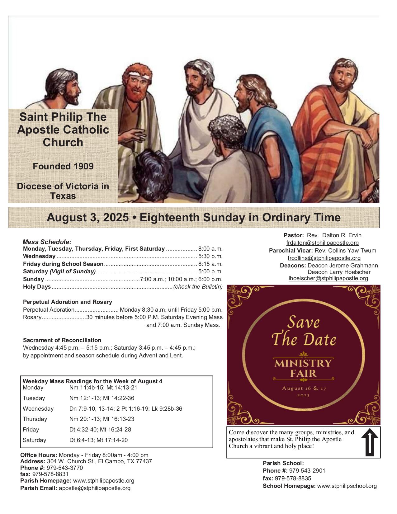august 3, 2025 Bulletin