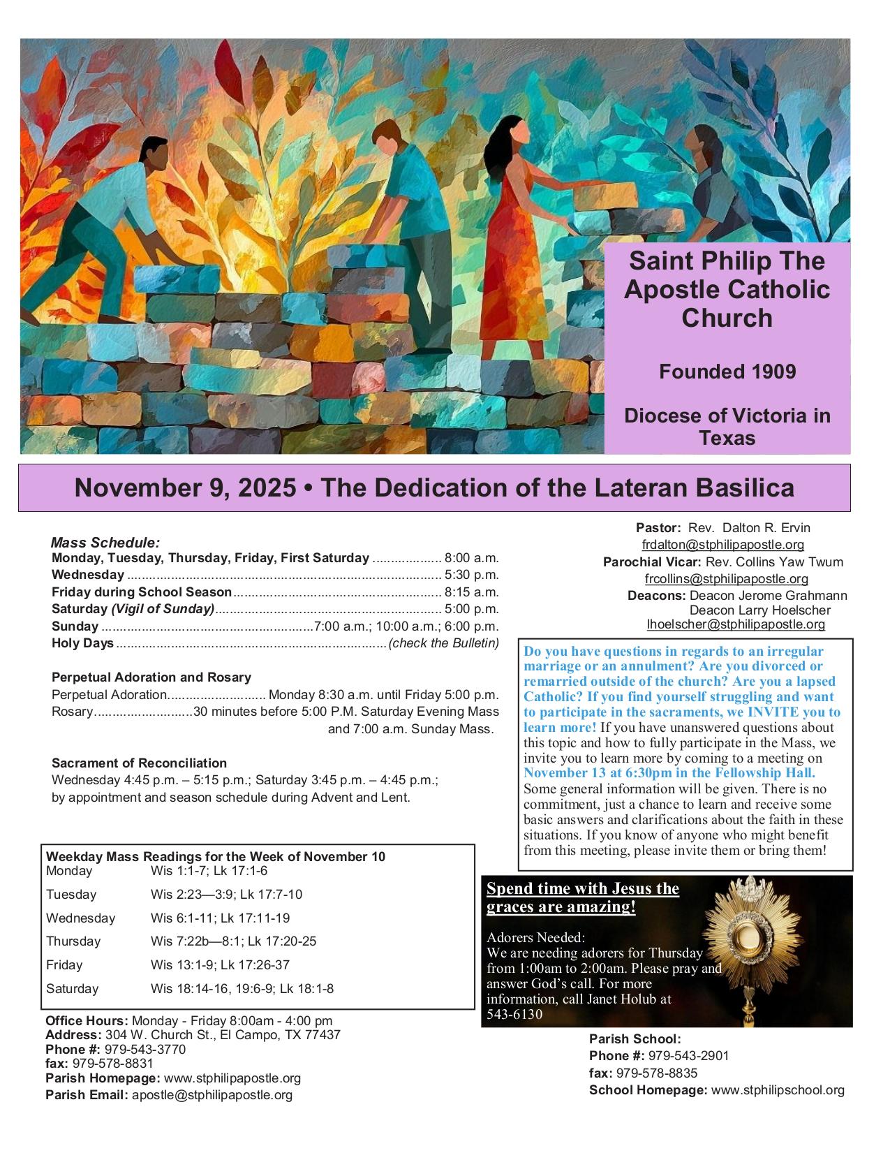 november 9, 2025 Bulletin