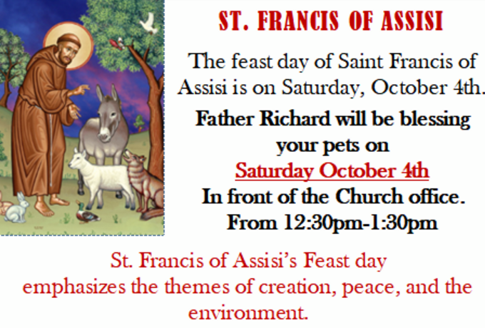 St. Francis of Assisi Pet Blessing