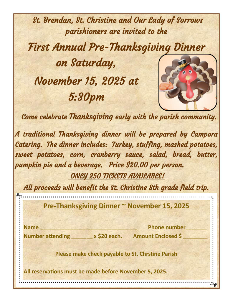 Pre-Thanksgiving Dinner - Order Form