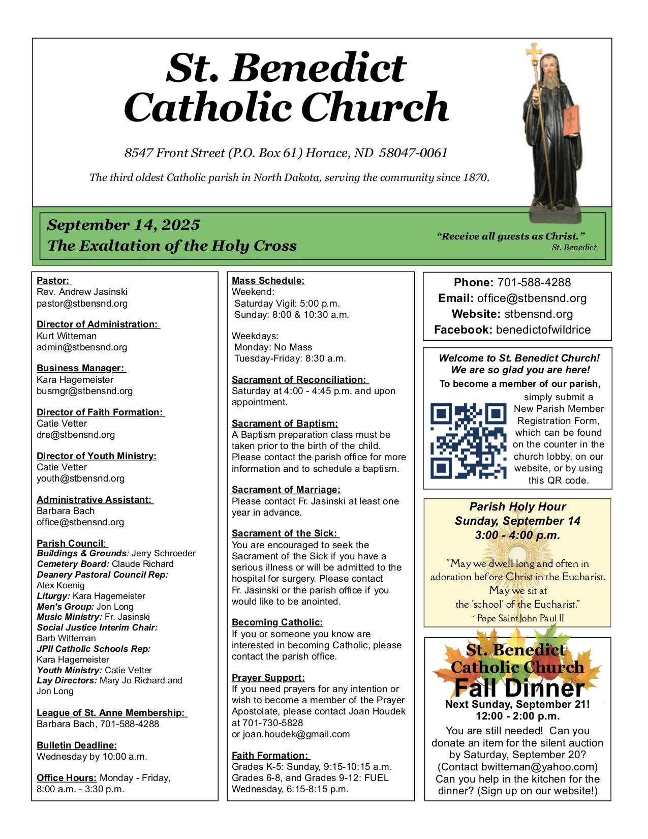 september 14, 2025 Bulletin