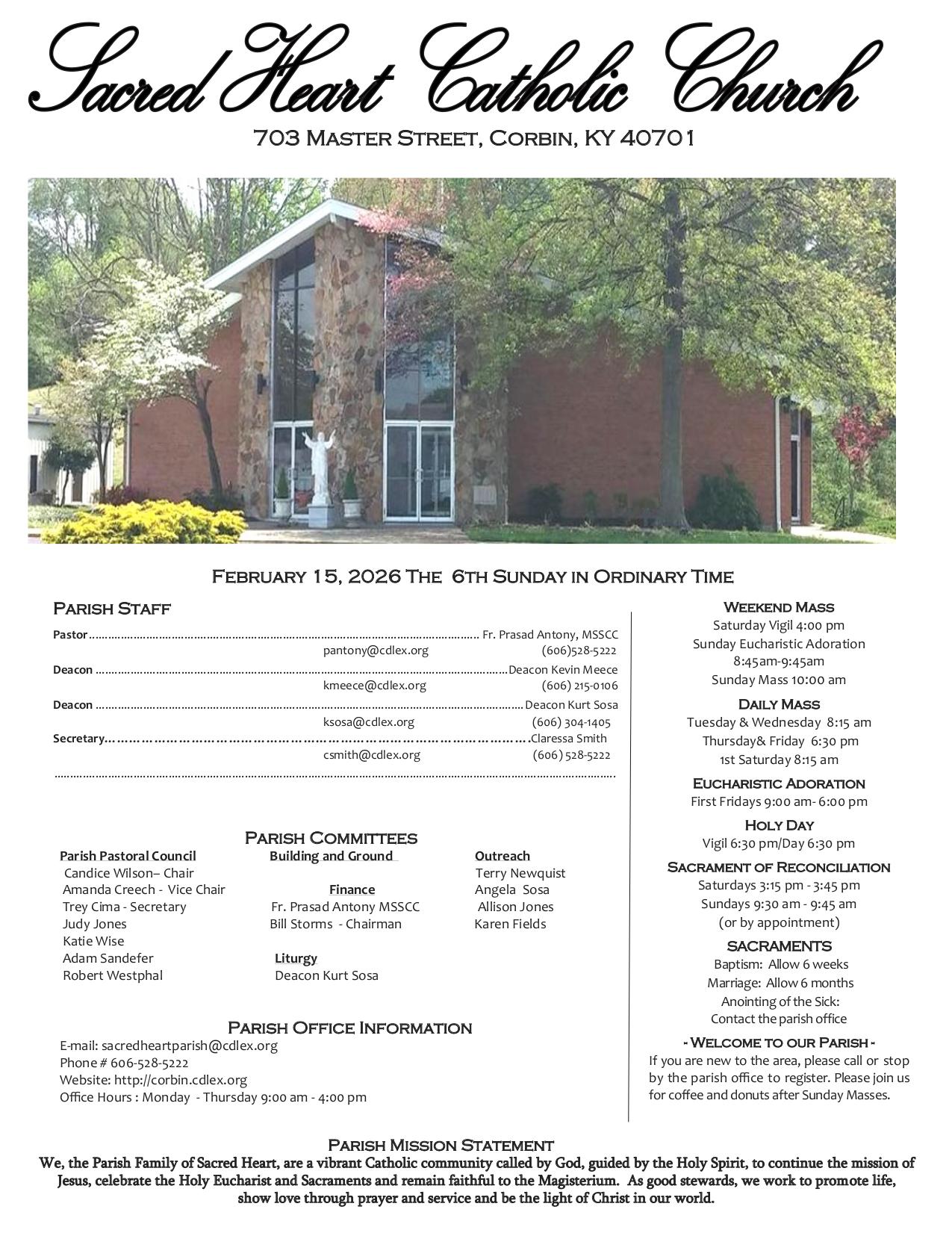 february 15, 2026 Bulletin