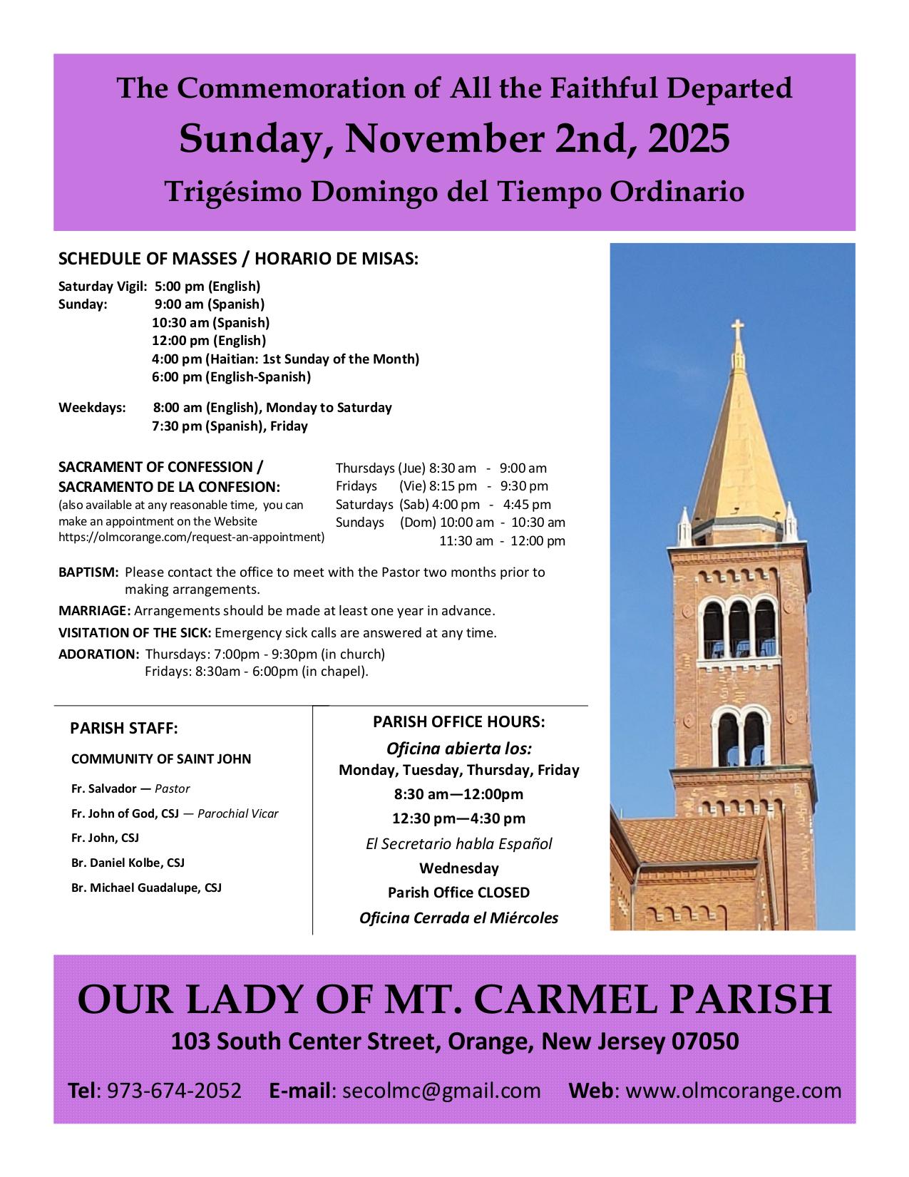 november 2, 2025 Bulletin