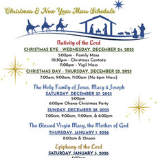 Christmas Season schedule