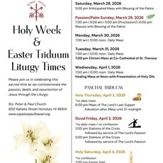 Holy Week Schedule