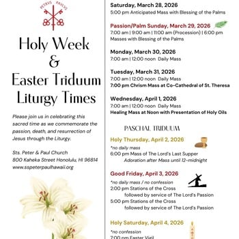 Holy Week Schedule