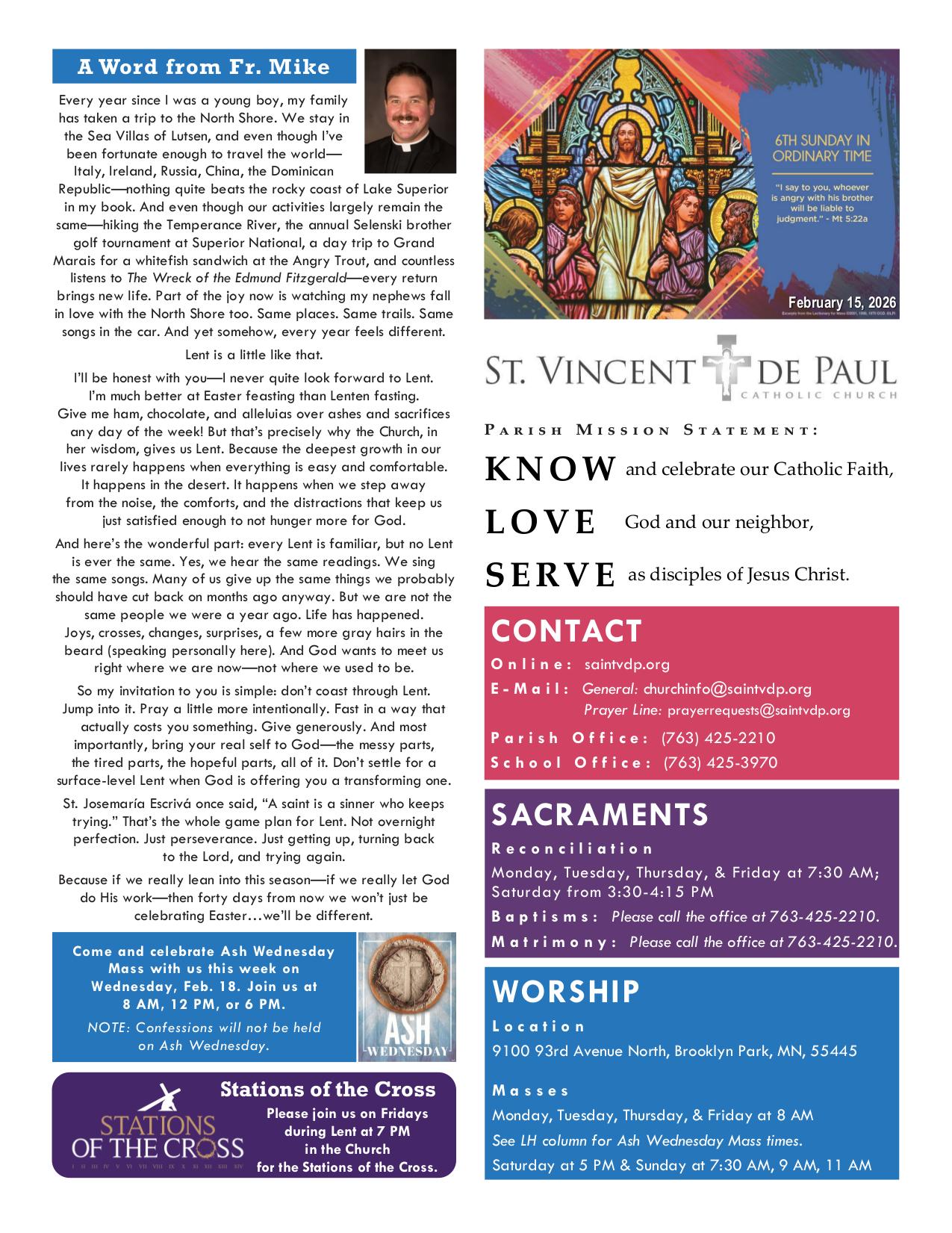 february 15, 2026 Bulletin