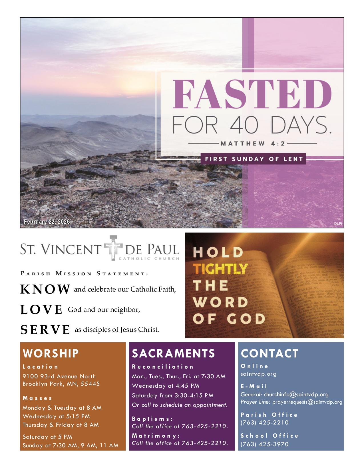 february 22, 2026 Bulletin