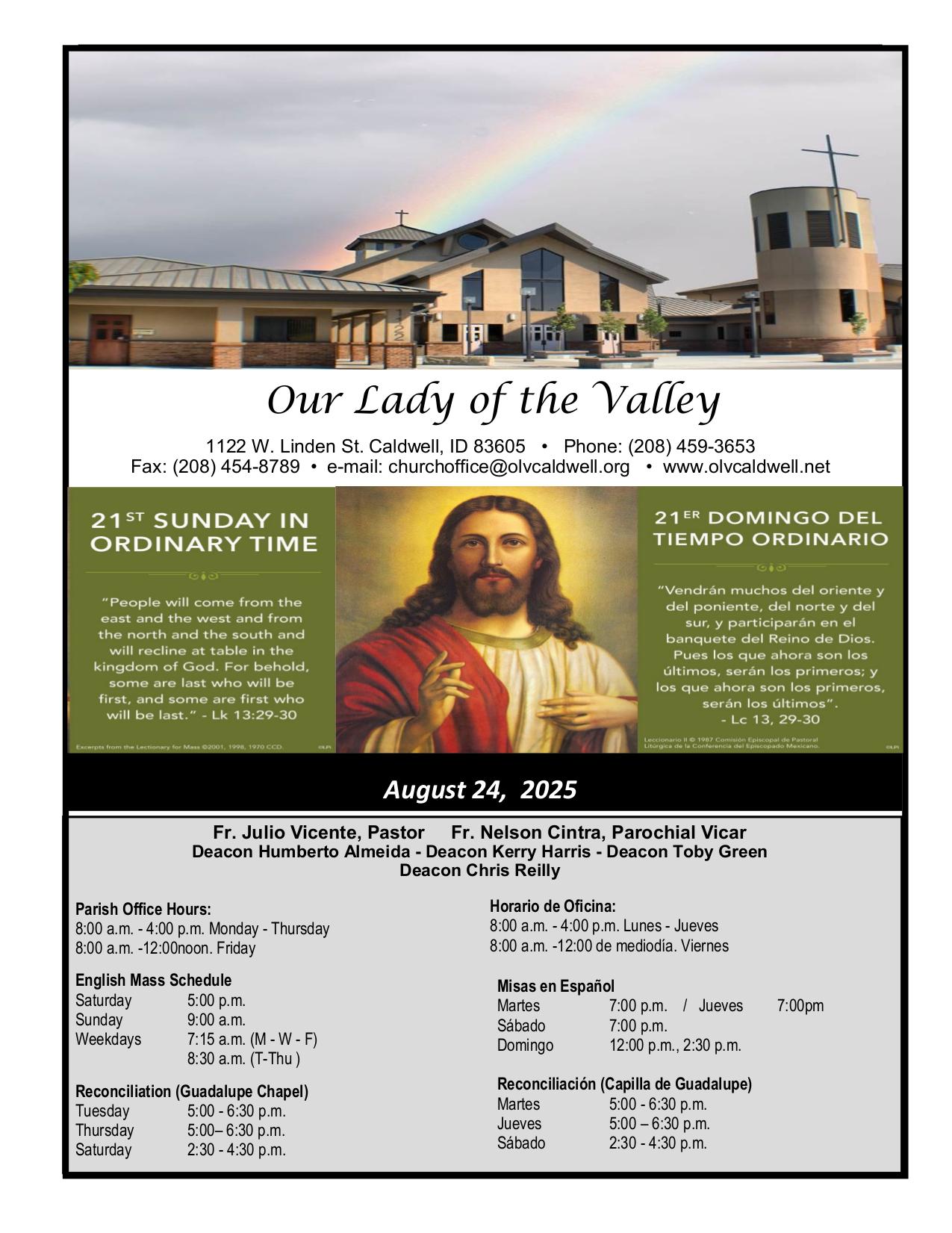 august 24, 2025 Bulletin