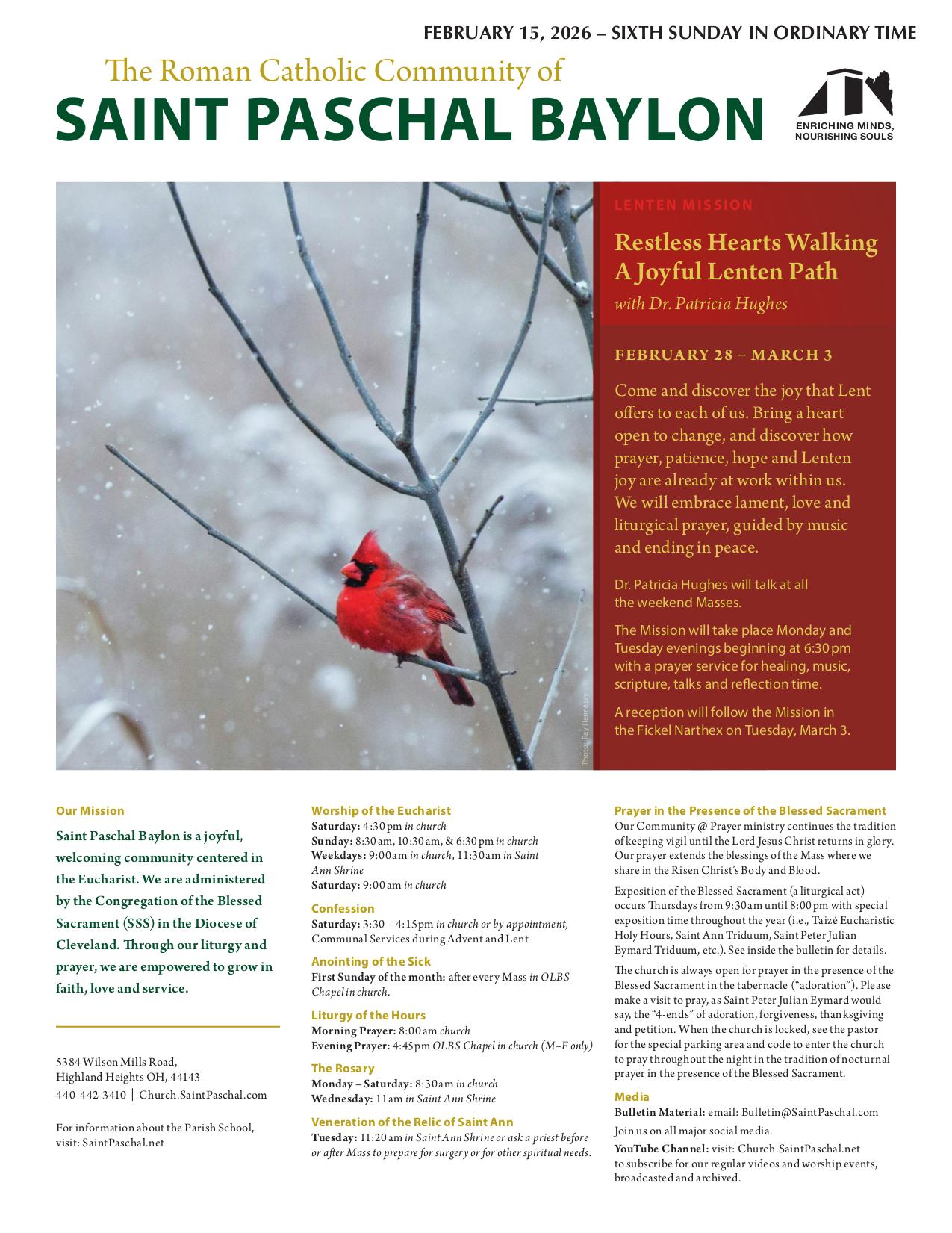 february 15, 2026 Bulletin