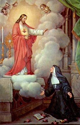 St. Mary Alacoque vision of Jesus