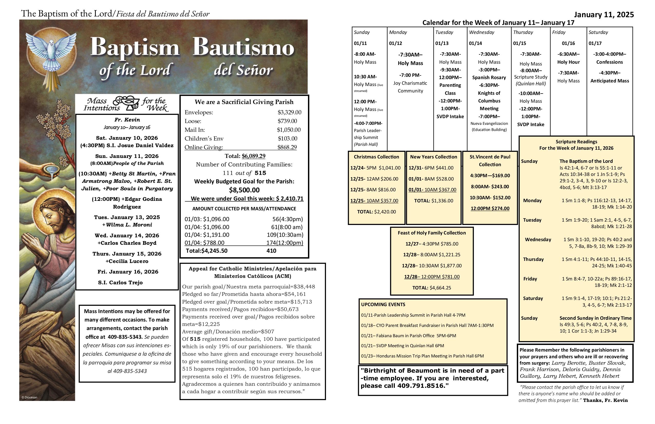 january 11, 2026 Bulletin