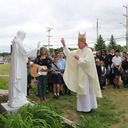Bishop blesses statues given by religious sisters whose convent is sold to veteran non-profit