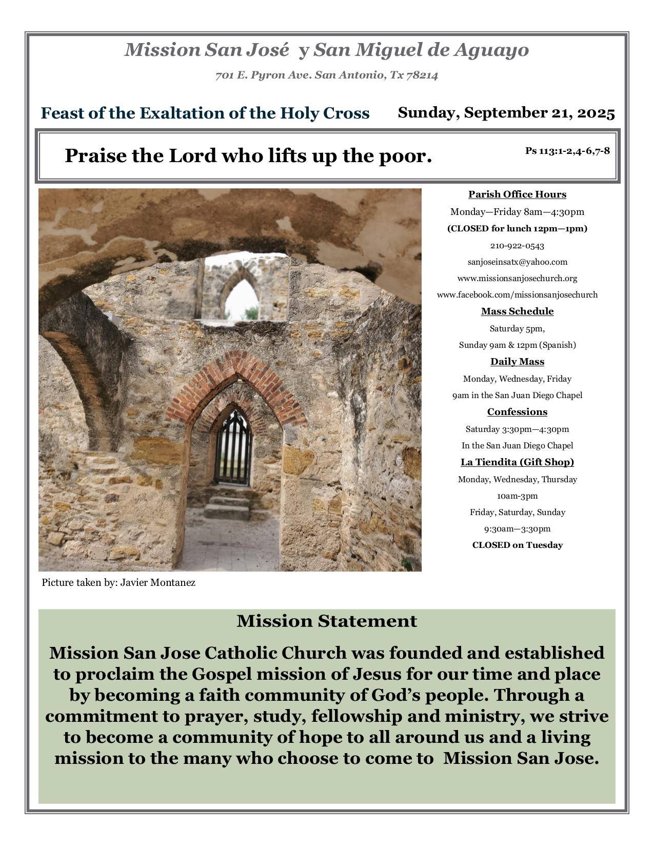 september 21, 2025 Bulletin