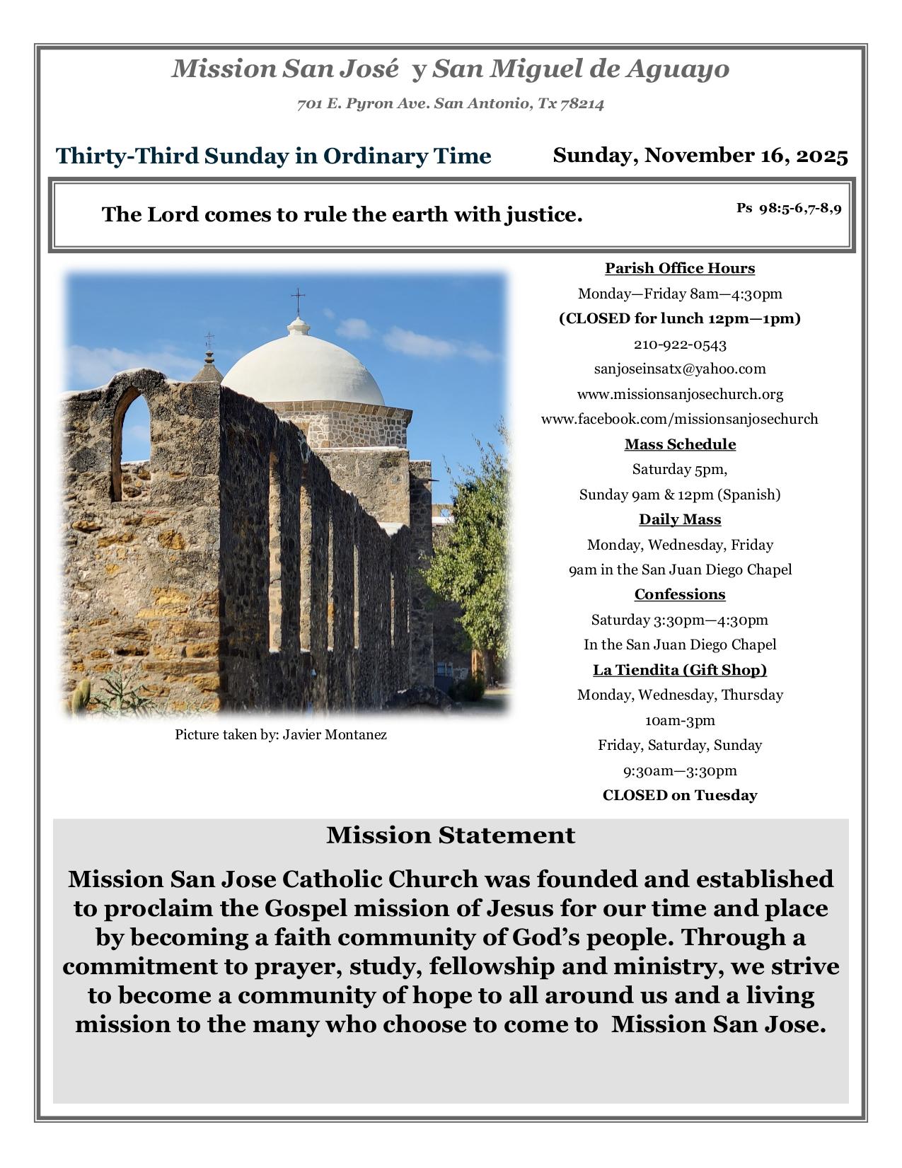 november 16, 2025 Bulletin