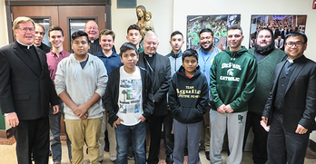 Young men gather with Bishop to hear insights about discerning vocations