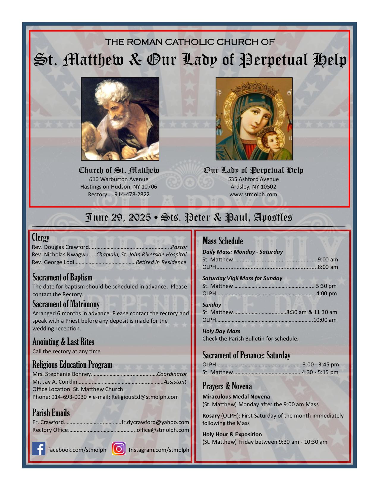 june 29, 2025 Bulletin