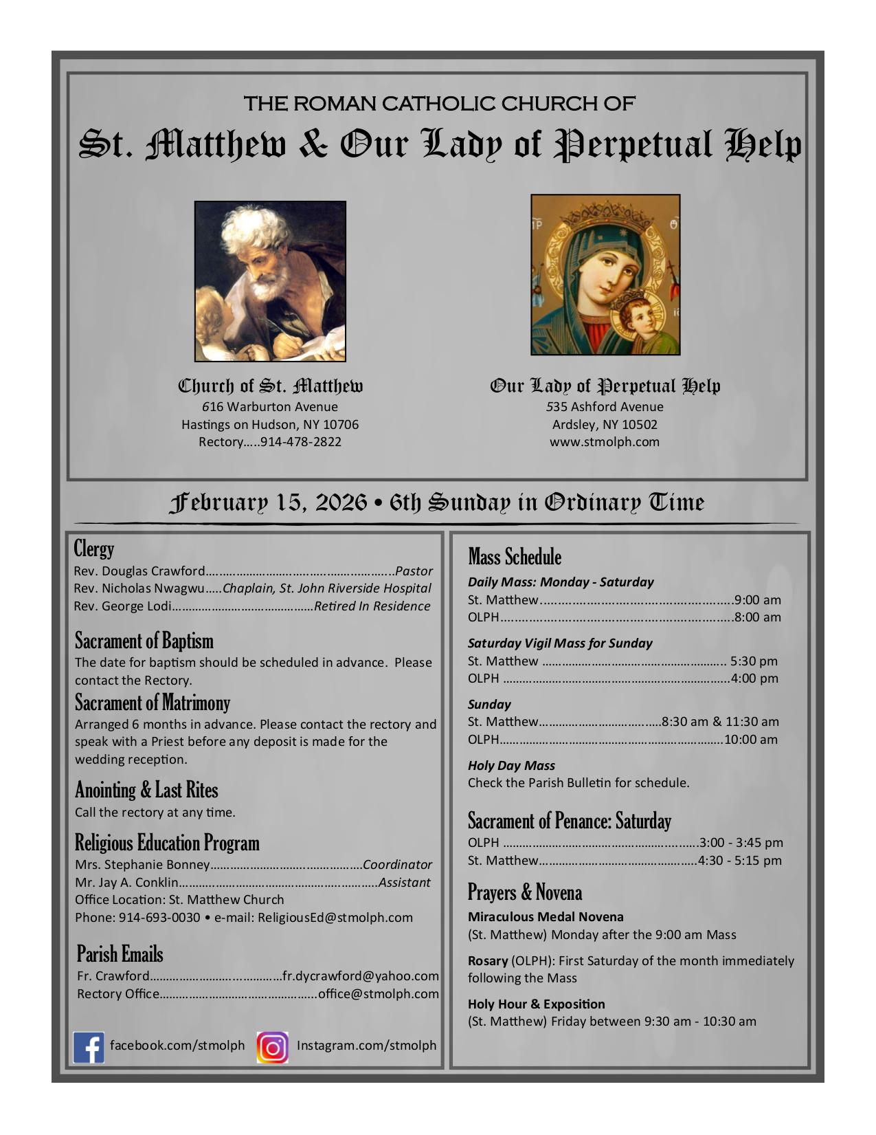 february 15, 2026 Bulletin