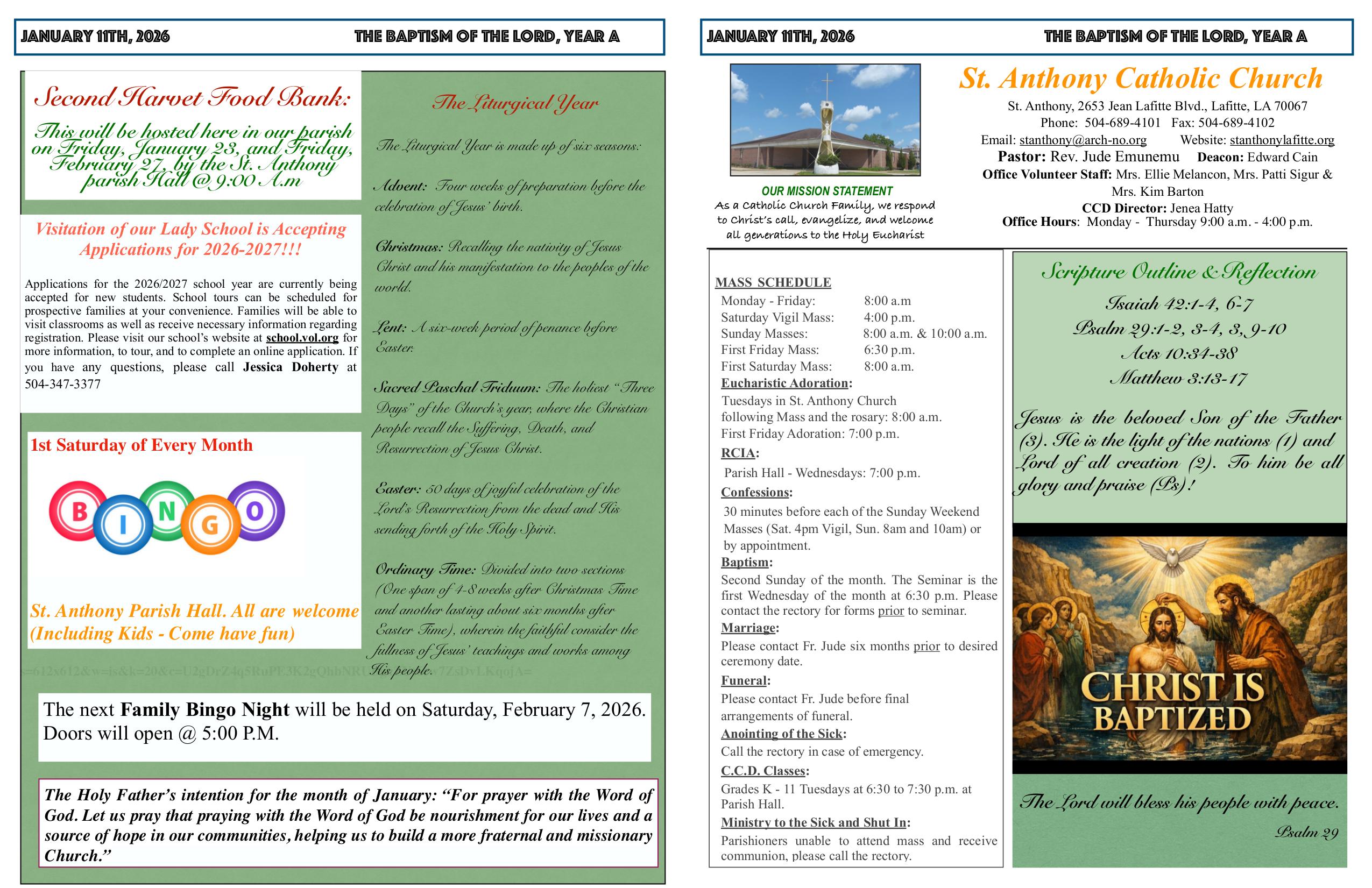 january 11, 2026 Bulletin