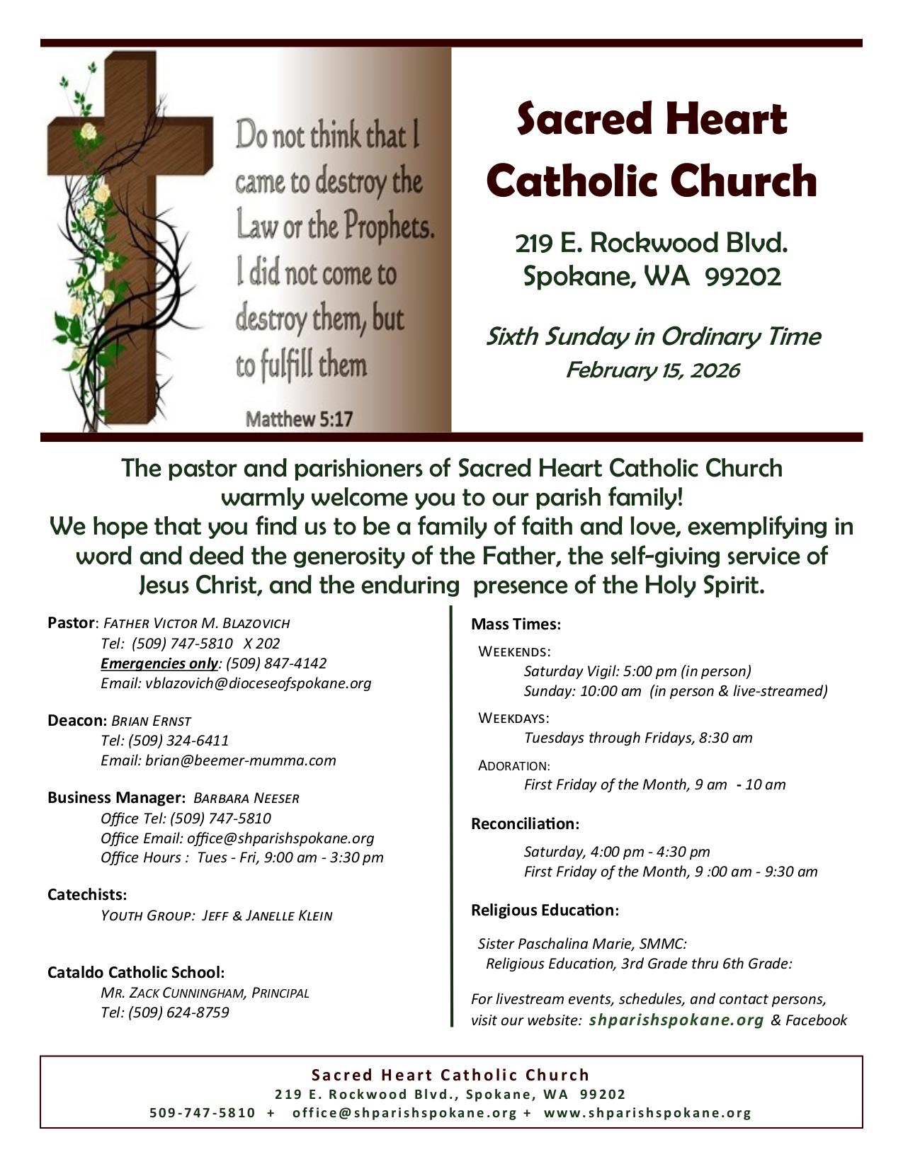 february 15, 2026 Bulletin