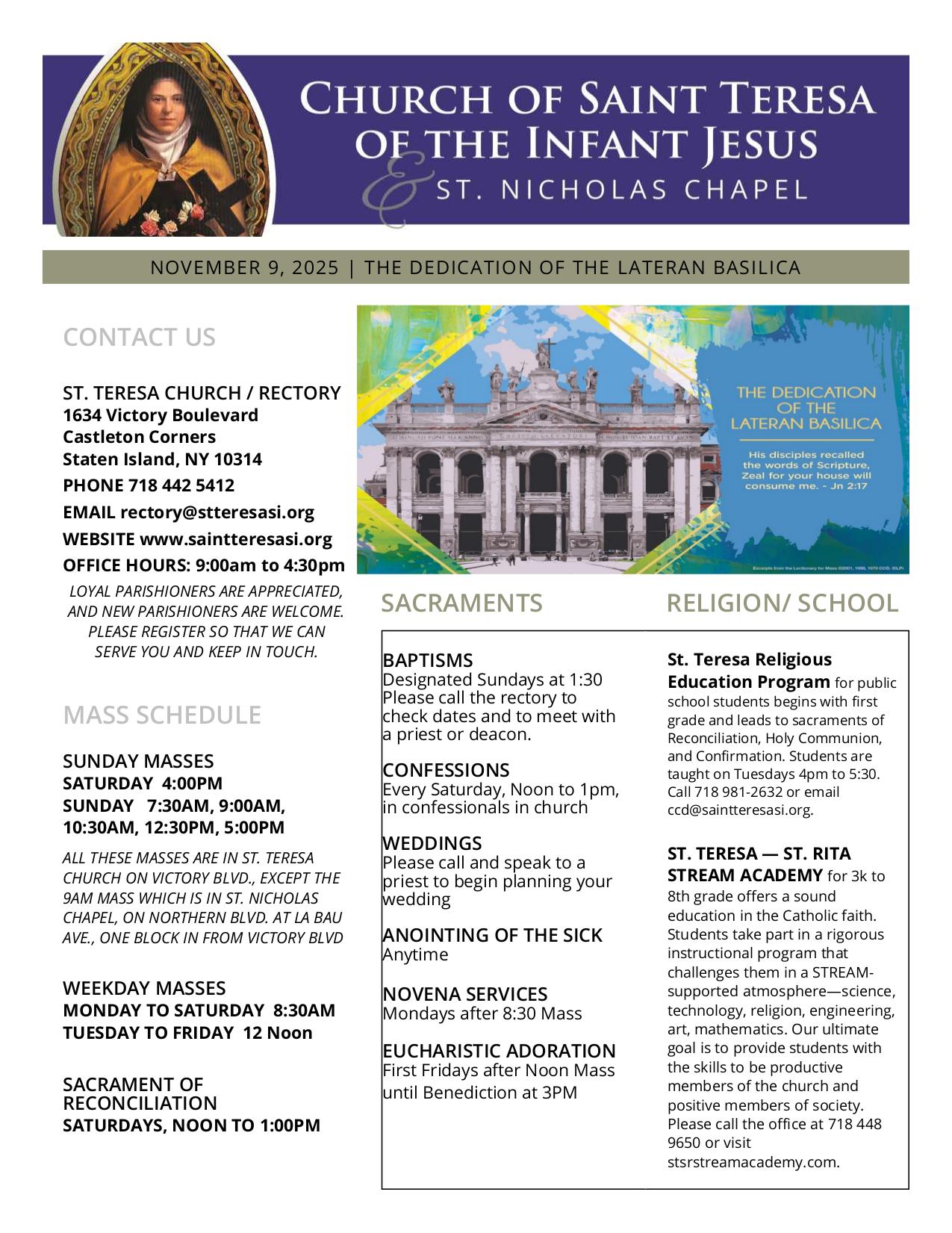 november 9, 2025 Bulletin