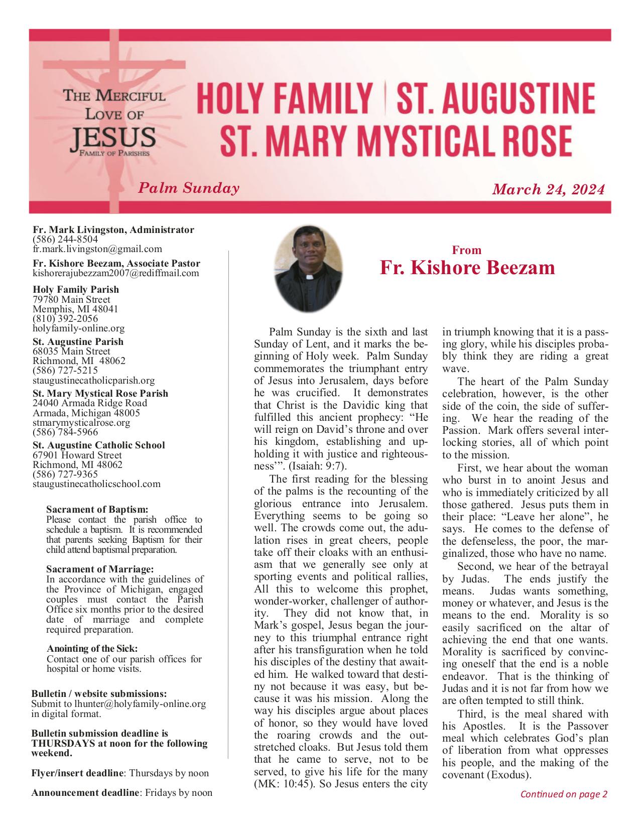 march 24, 2024 Bulletin