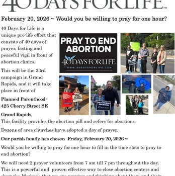 40 Days for Life-Day of Prayer