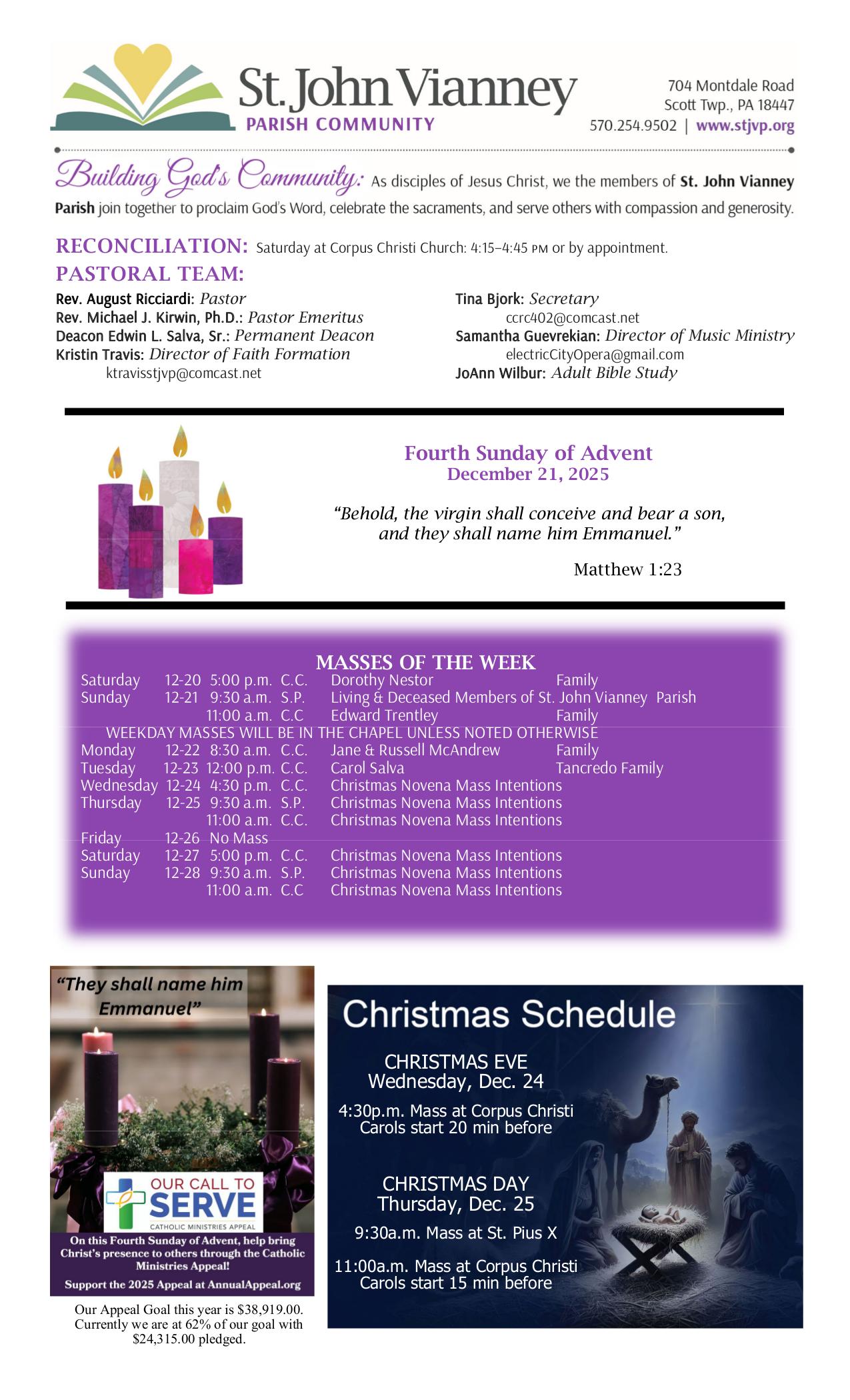 december 21, 2025 Bulletin