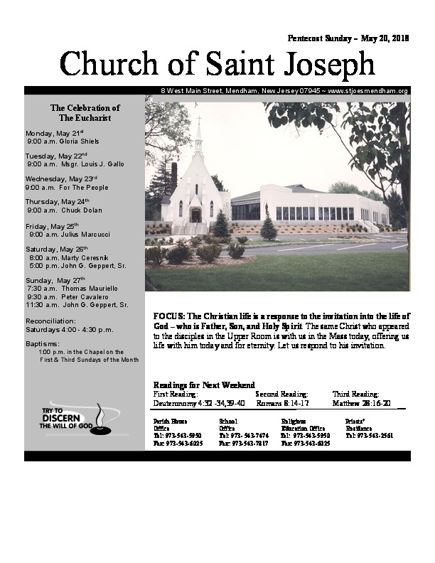 may 20, 2018 Bulletin