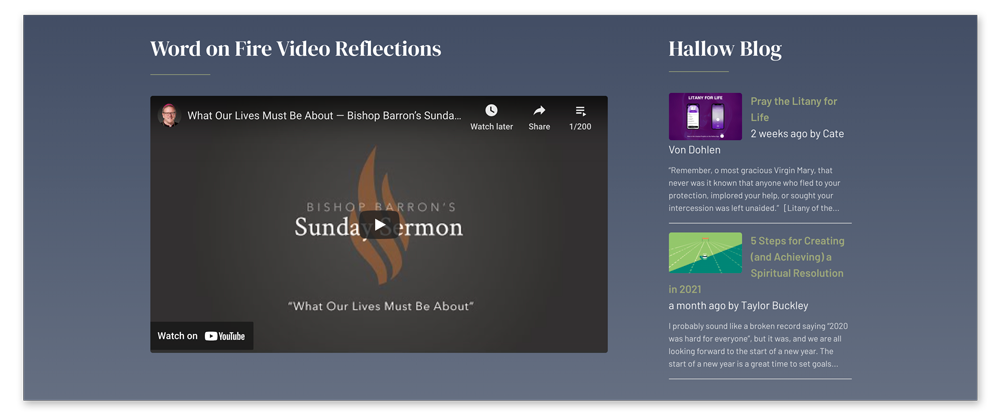 Catholic content module examples
