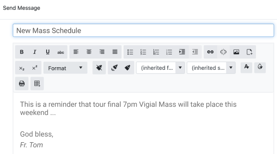 How to send an email in the ChMS