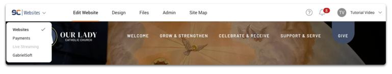 Image of the eCatholic Product Menu